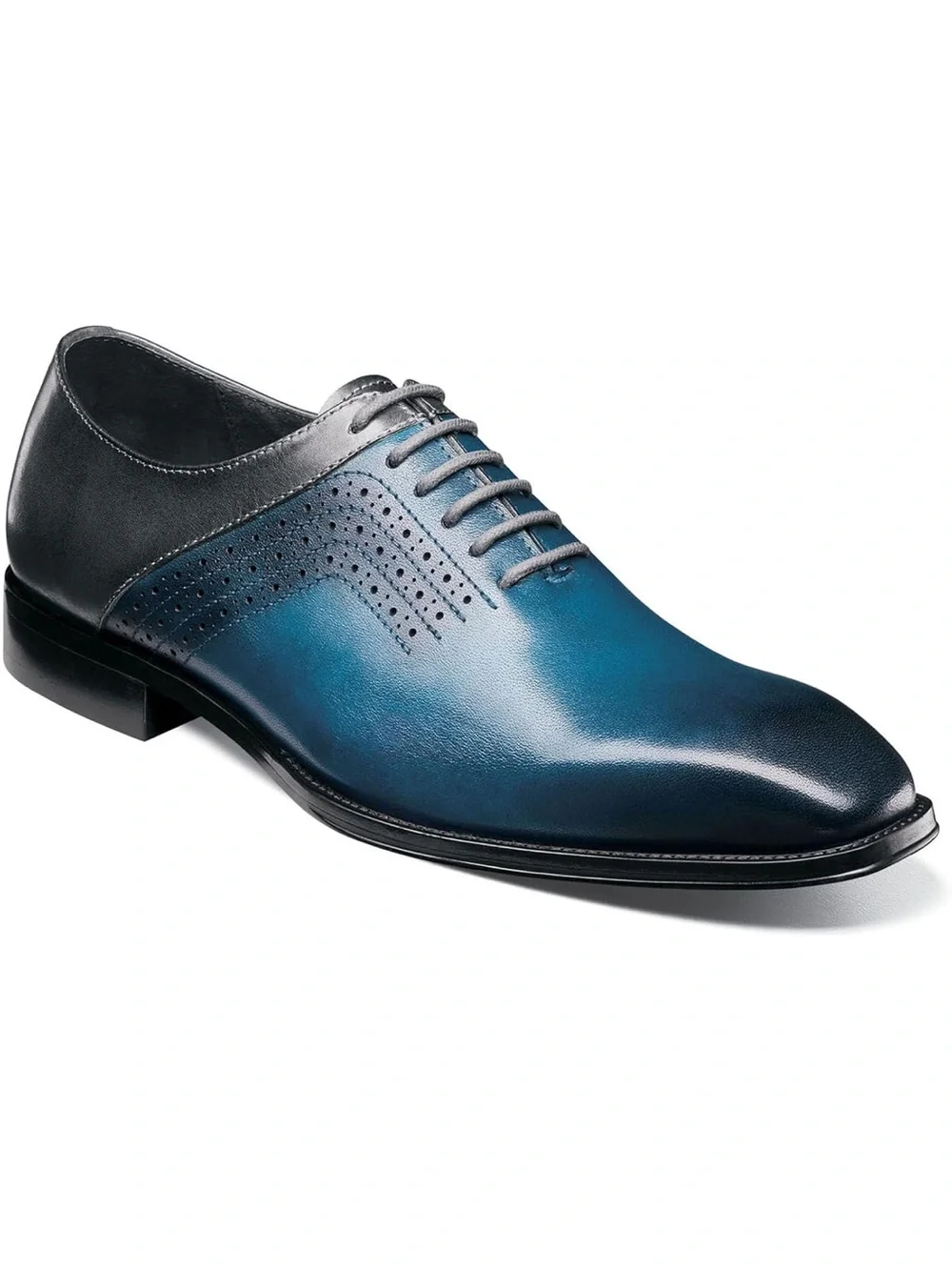 Stacy Adams Men's Navy/Gray Leather Dress Oxfords